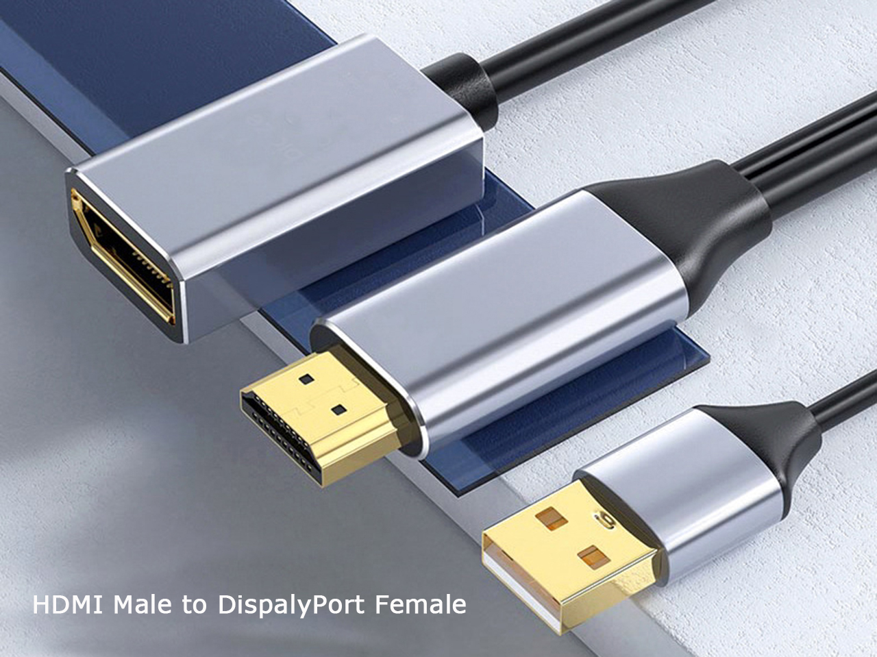 HDMI to DisplayPort Adapter 4K@60Hz [Braided, High Speed] HDMI Male to DP  Female